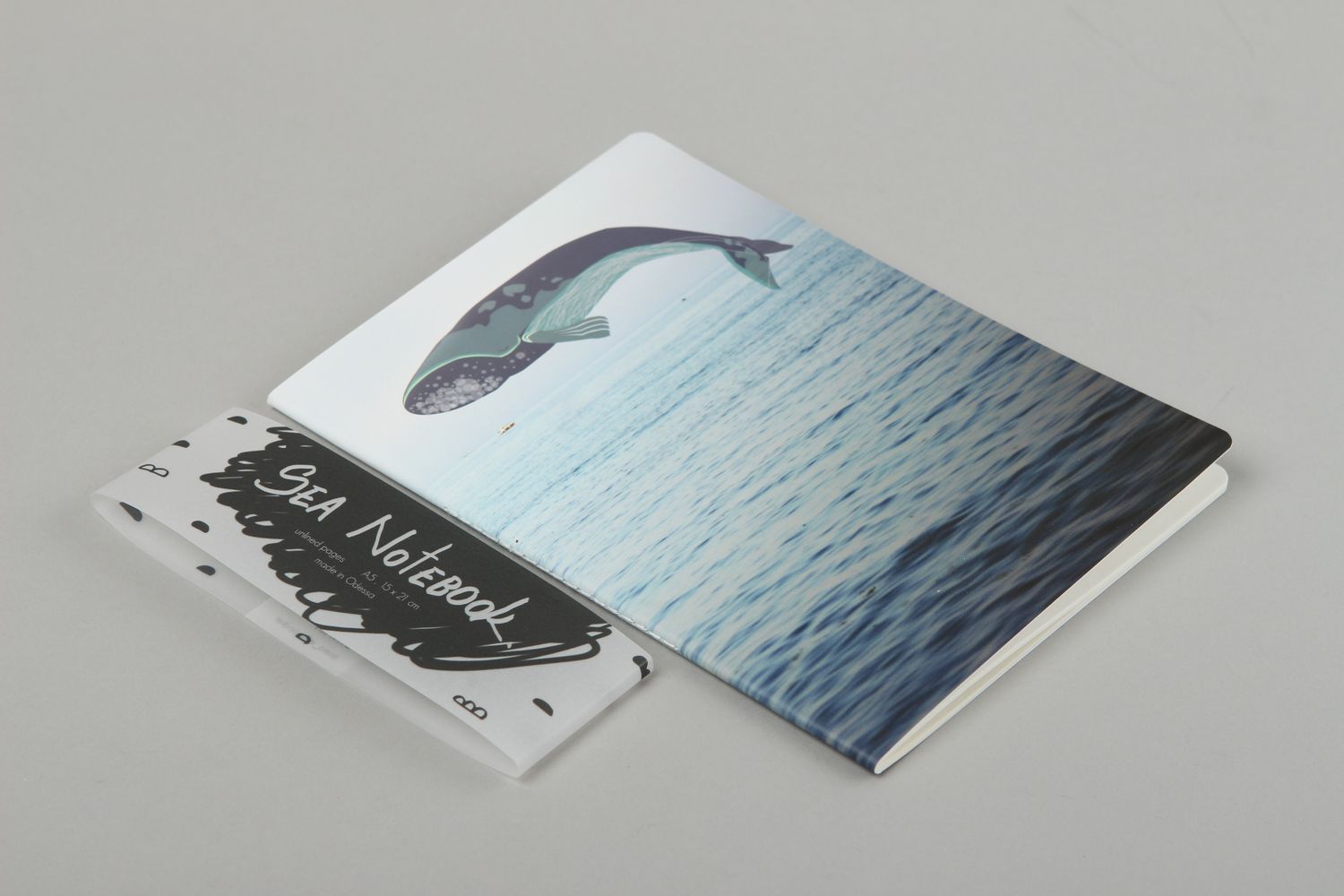 Carnet de croquis fait main Carnet original avec baleine Papeterie design photo 3