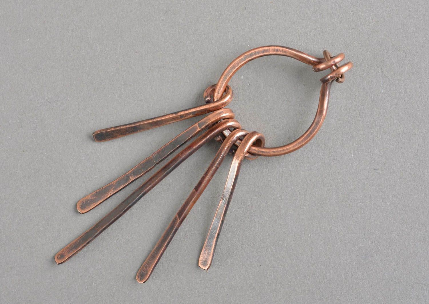 Handgemachter Schlüsselanhänger aus Kupfer originell Taschenanhänger schön foto 2