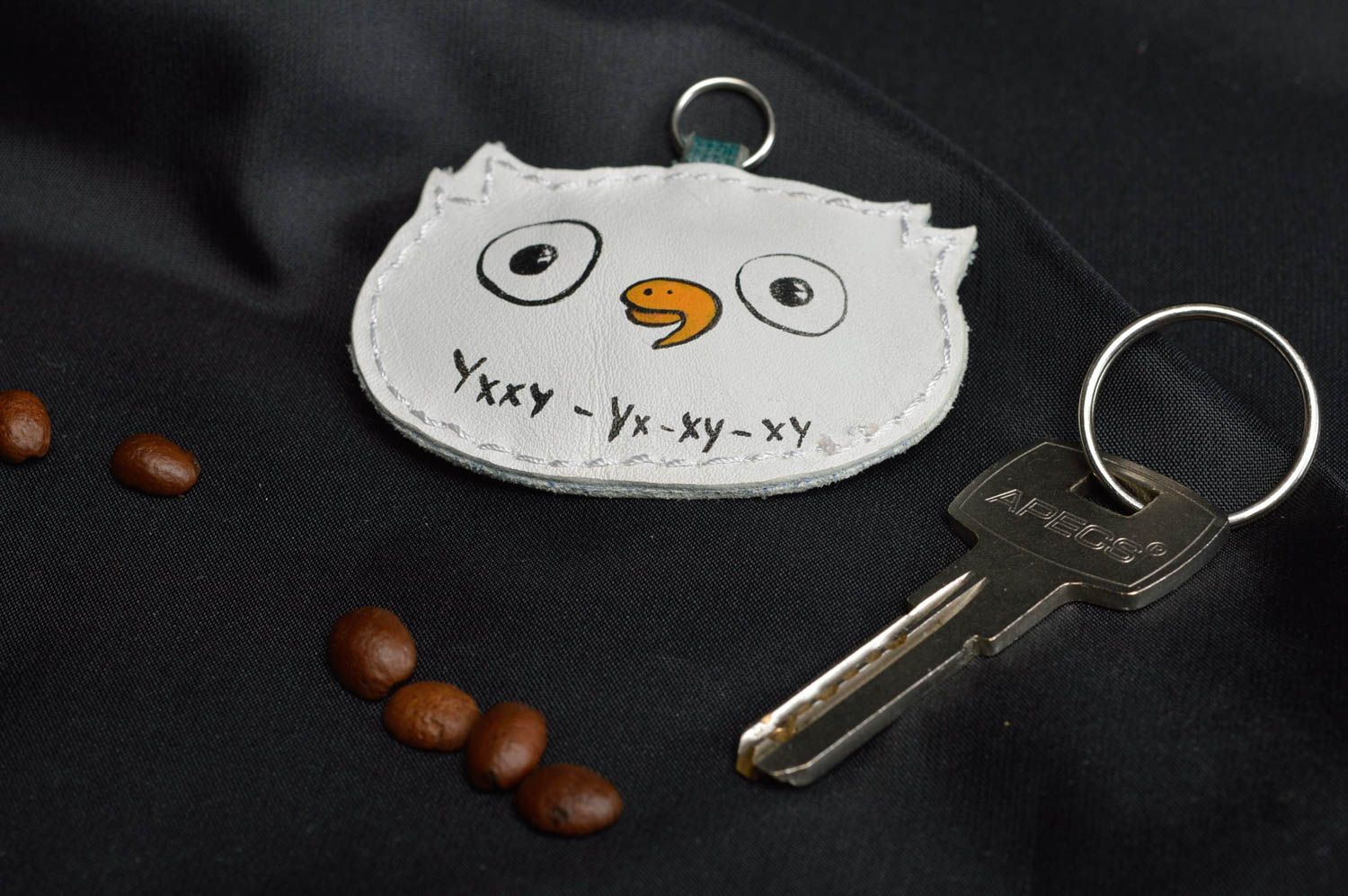 Handmade leather key fob unique keychain designer accessories best keychain photo 1