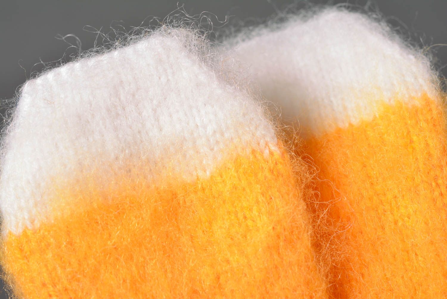 Peluche animal Jouet fait main tricoté en laine Cadeau enfant Lièvre jaune photo 3