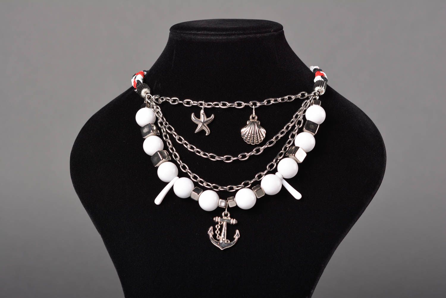 Handmade jewelry set long necklace chain bracelet fashion accessories gift ideas photo 2