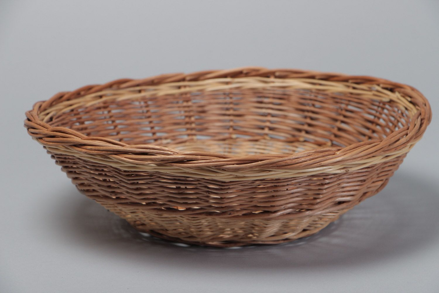 Brown handmade large woven candy bowl for decor photo 3