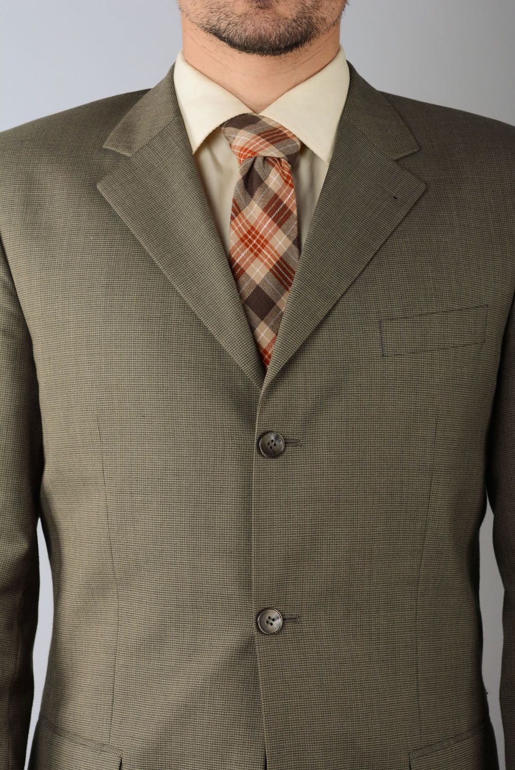 Cravate du tweed à carreaux faite main photo 4