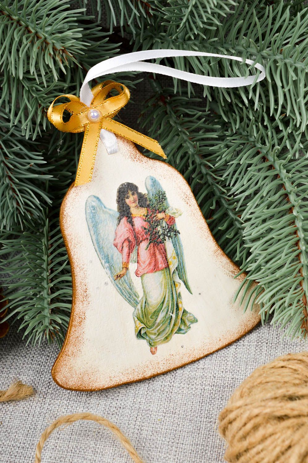 Décoration à suspendre Ange décoratif fait main Déco murale Cadeau Noel photo 1