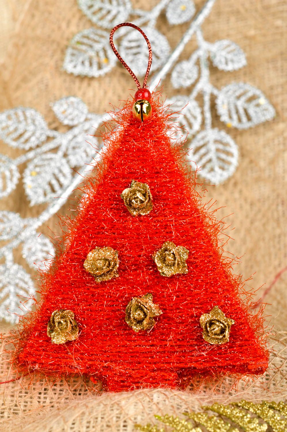 Handmade designer Christmas tree toy unusual fesitve hanging decorative use only photo 1