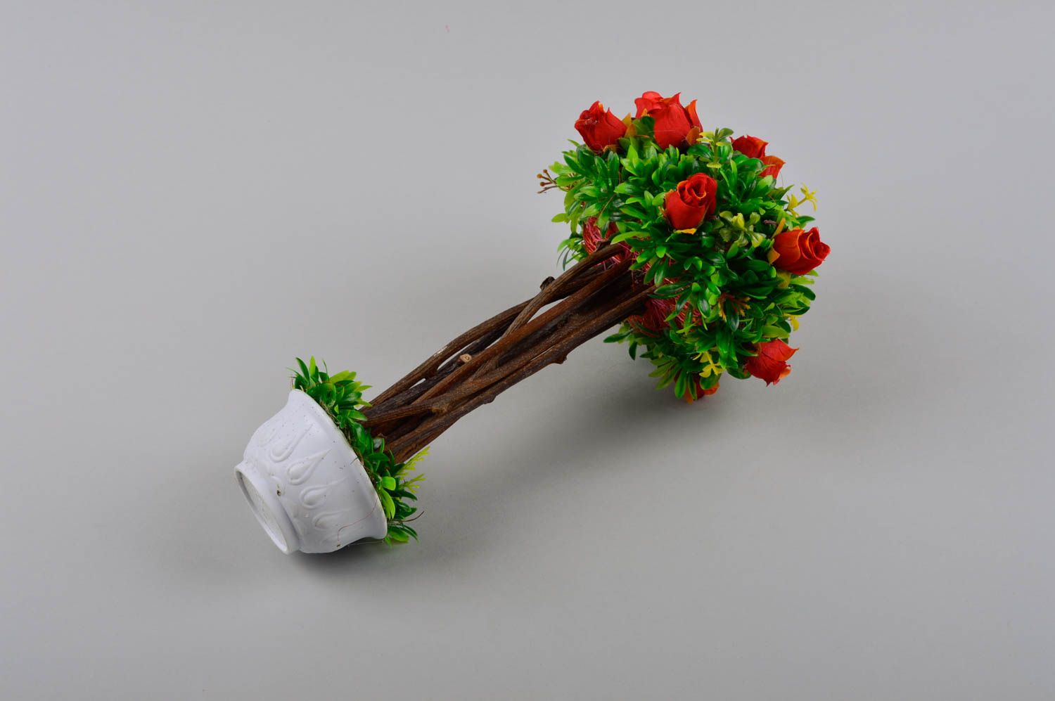 Topiario de flores hecho a mano elemento decorativo regalo original para amigo foto 5