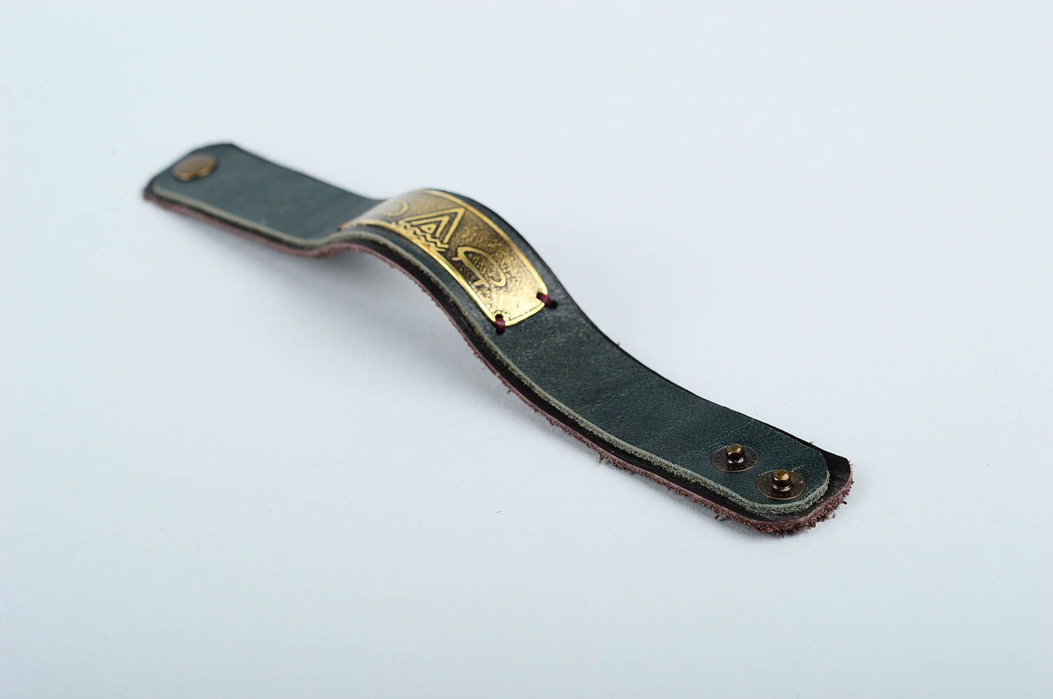 Авторское украшение из кожи ручной работы браслет на руку кожаный браслет фото 3