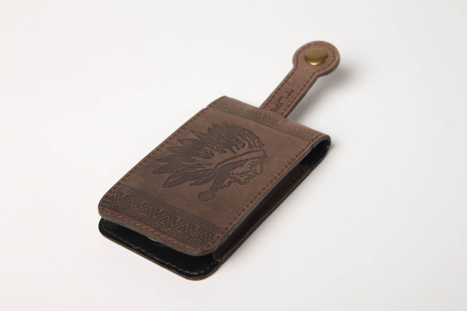 Guarda llaves original artesanal marrón accesorio de cuero regalo original foto 2