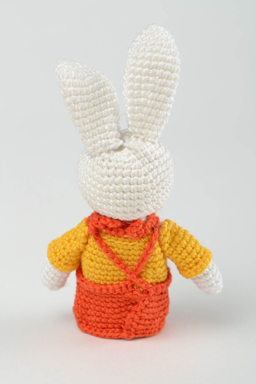 Marionnette doigt tricot Jouet fait main lapin fils coton crochet Cadeau enfant photo 5