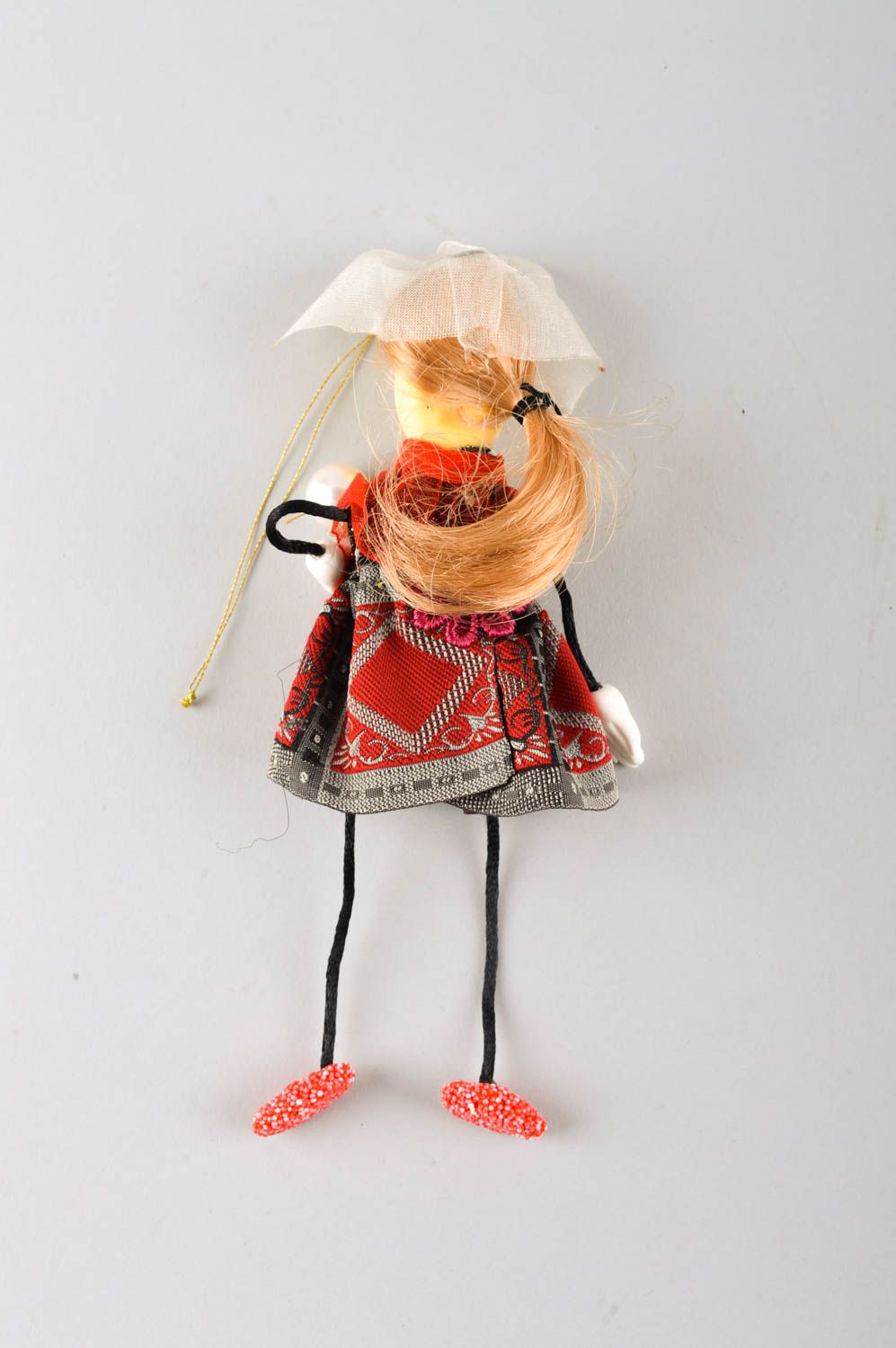 Авторская кукла ручной работы коллекционная кукла с бусинами кукла для интерьера фото 5