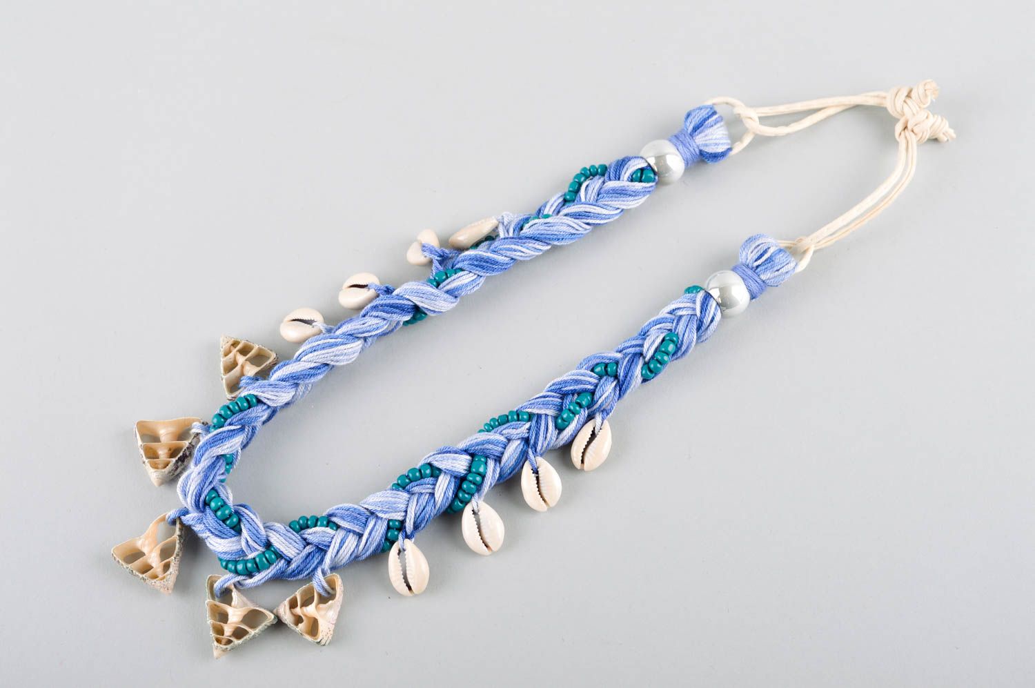 Damen Collier handgemachter Schmuck Damen Halskette Halsschmuck für Damen blau foto 5