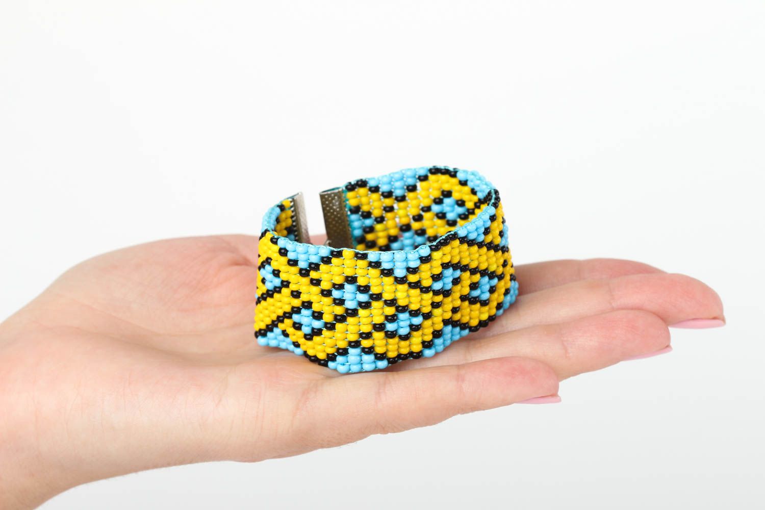 Бисерный браслет ручной работы стильный браслет разноцветный браслет на руку фото 5