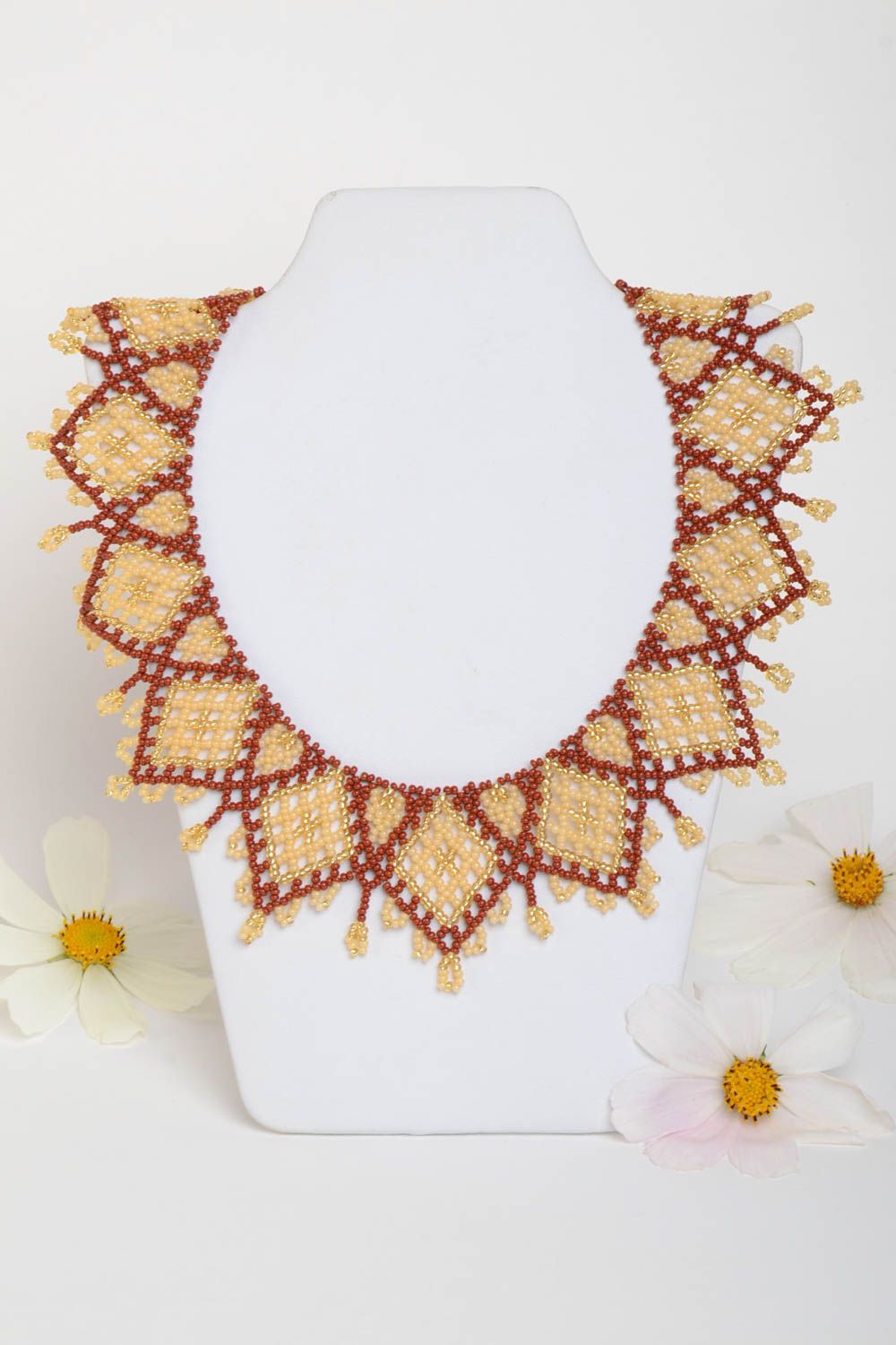 Handmade Collier Halskette Schmuck aus Rocailles Accessoire für Frauen bunt foto 1