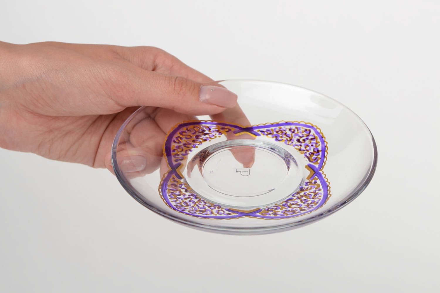 Handmade saucer stained glass saucer glass tableware interior decor ideas photo 2