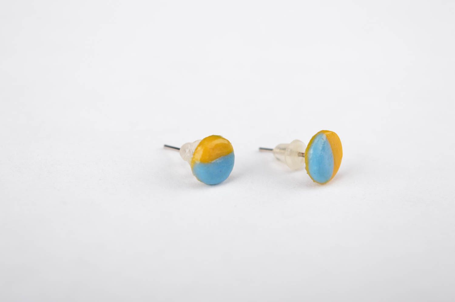 Beautiful handmade plastic earrings fashion accessories stud earrings gift ideas photo 2