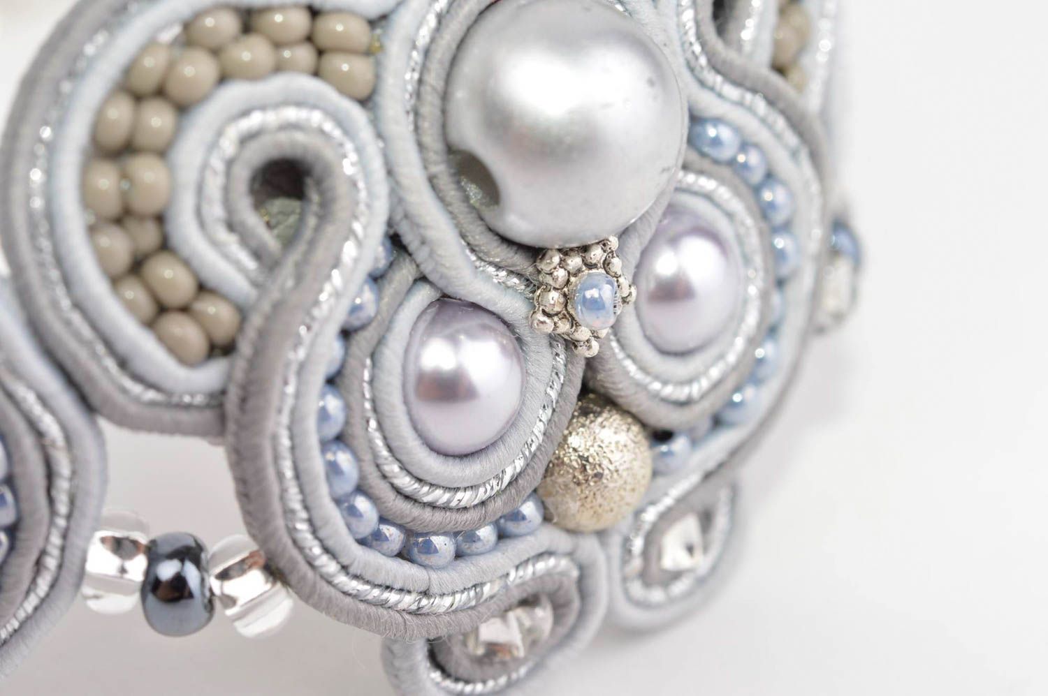 Stylish bracelet designer soutache bracelet unusual handmade women accessory photo 5