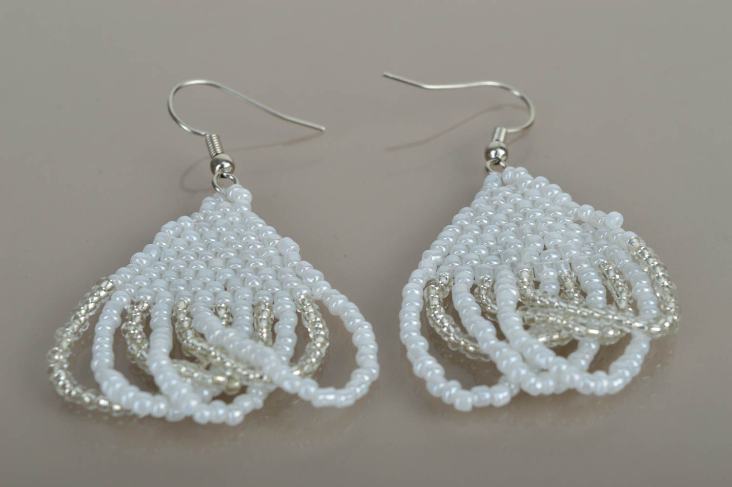 Juwelier Modeschmuck Handmade Ohrringe lange weiße schöne Geschenk für Frauen foto 3
