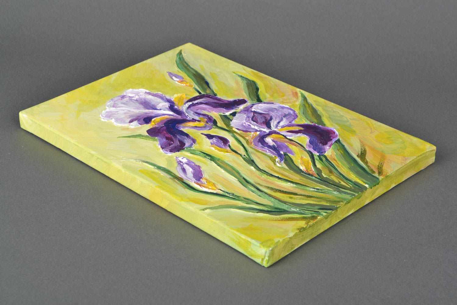 Peinture contemporaine en couleurs acryliques et gouaches faite main Iris photo 3