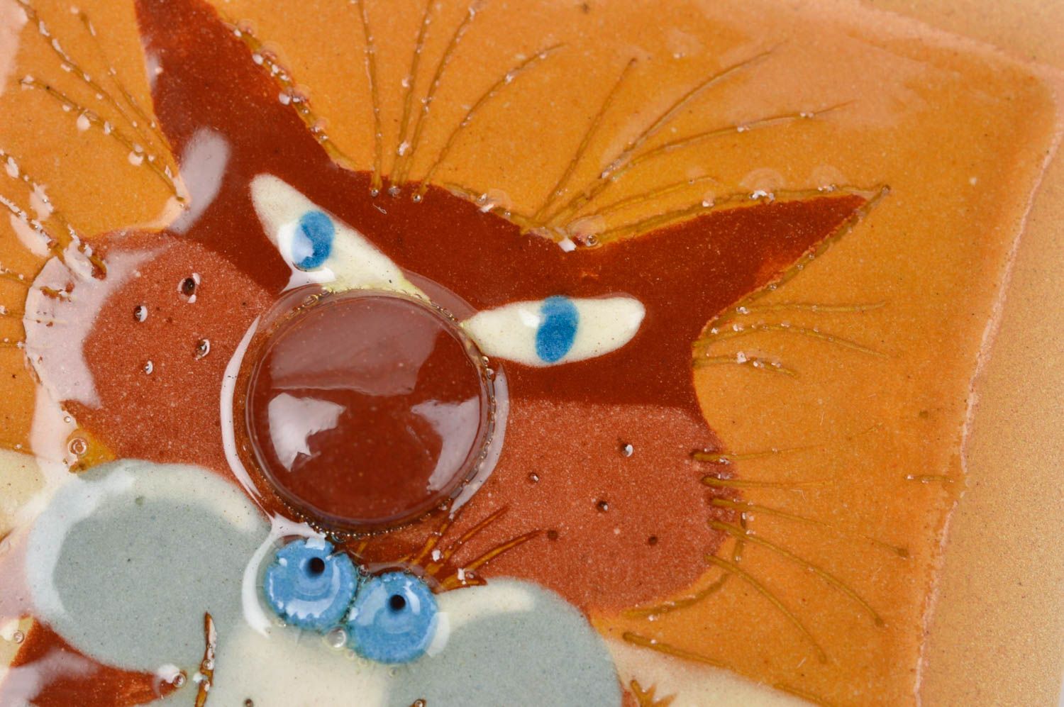Unusual fox fridge magnet ceramic souvenir designer art pottery cute magnet photo 5
