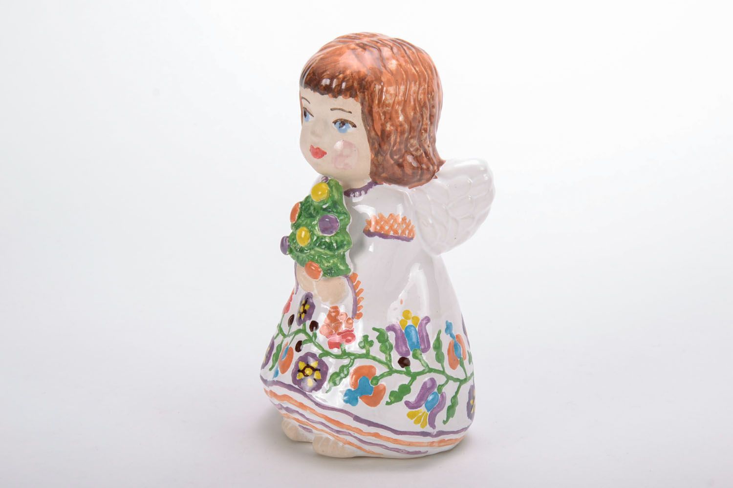 Clay Figurine Angel with Bouquet photo 2