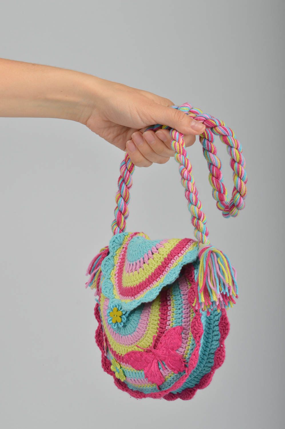Bolso de tela hecho a mano redondo accesorios de moda regalos para niñas foto 3