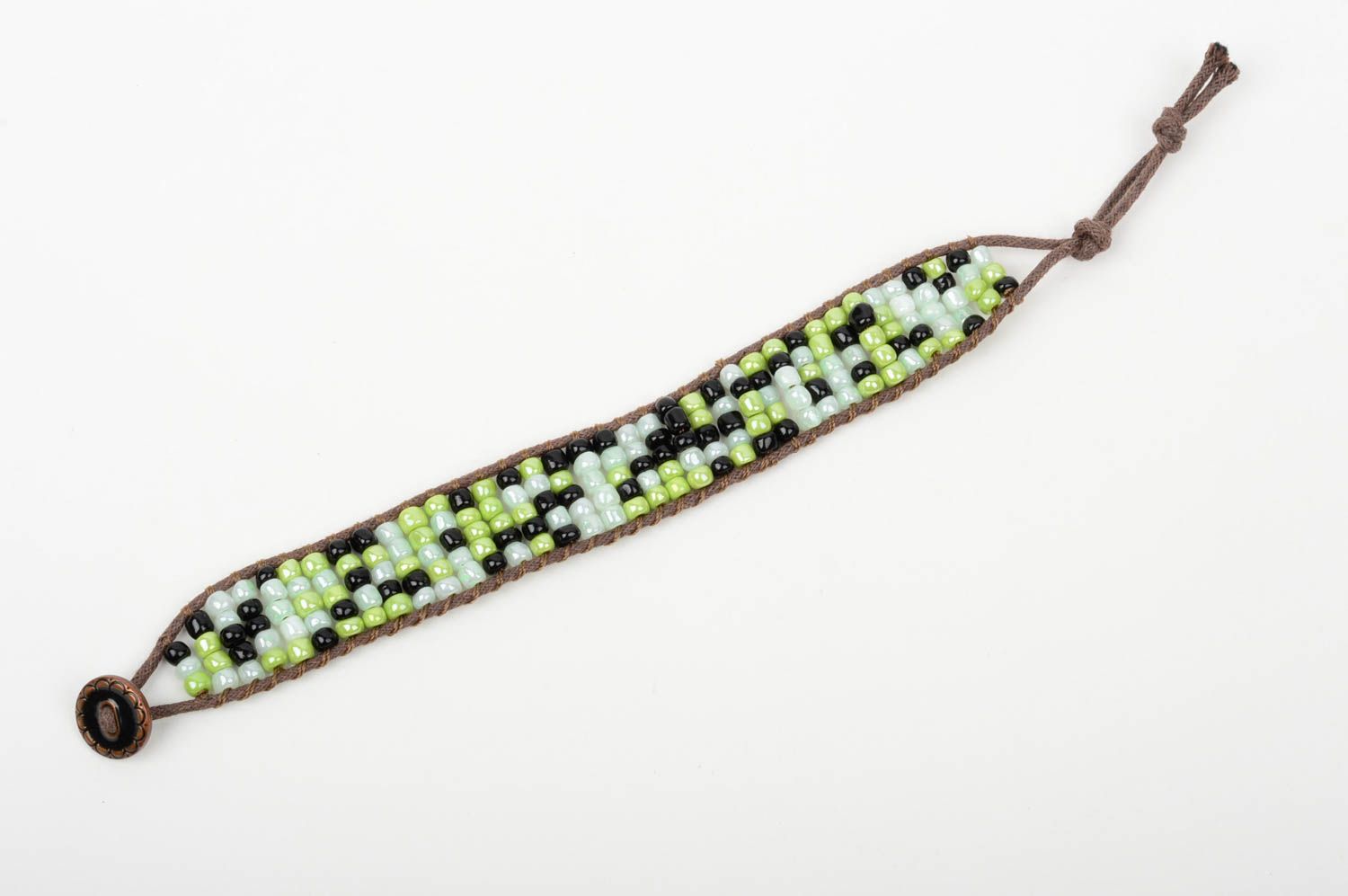 Bracelet en perles de rocaille Bijou fait main tressé design Cadeau femme photo 4