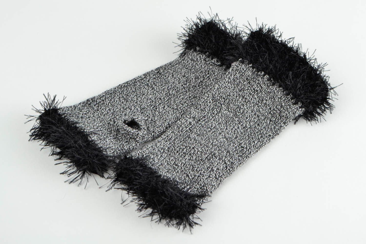 Mitaines tricot fait main Gants mitaines laine acrylique design Accessoire femme photo 3