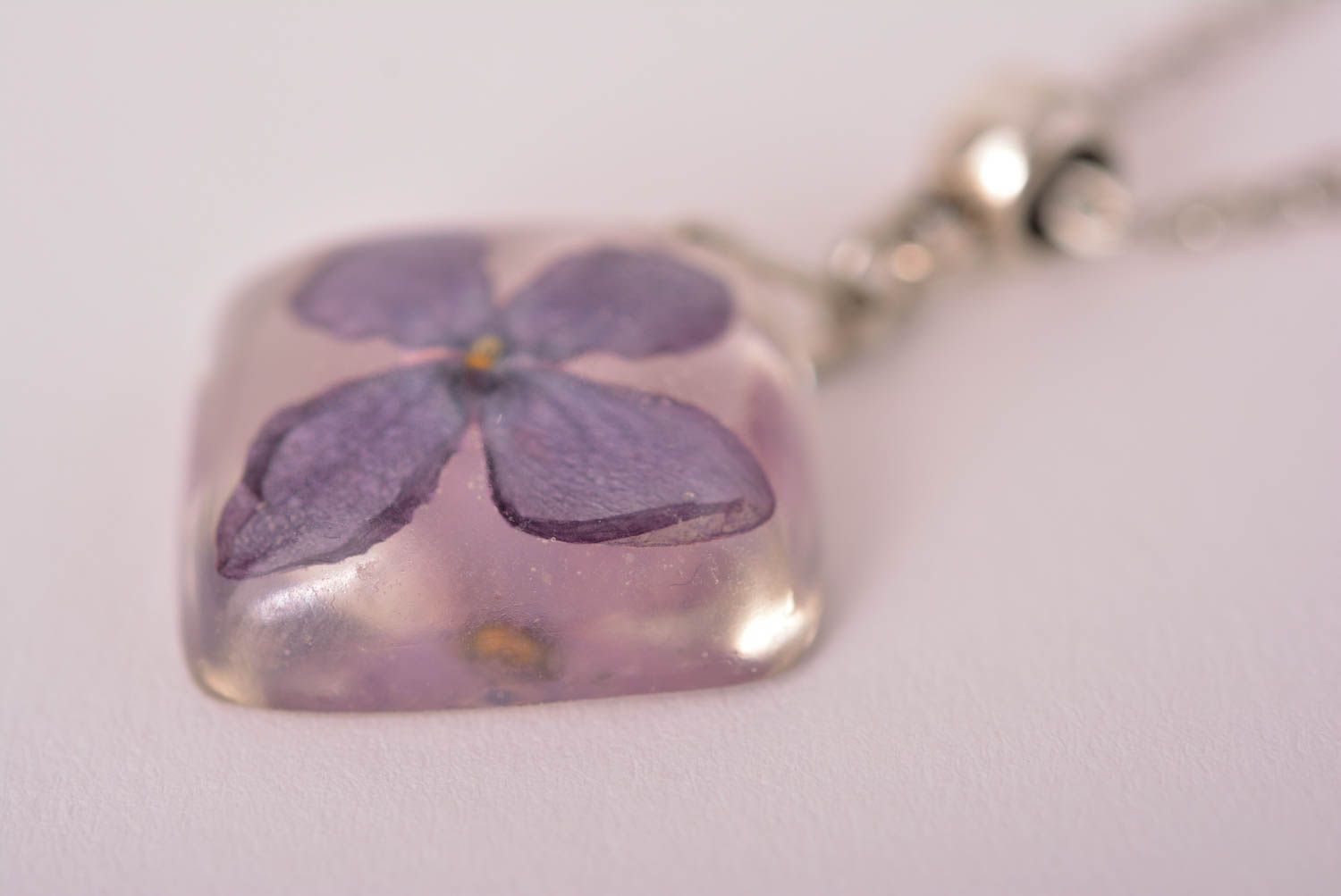 Cute handmade flower pendant metal necklace handmade accessories for girls photo 4