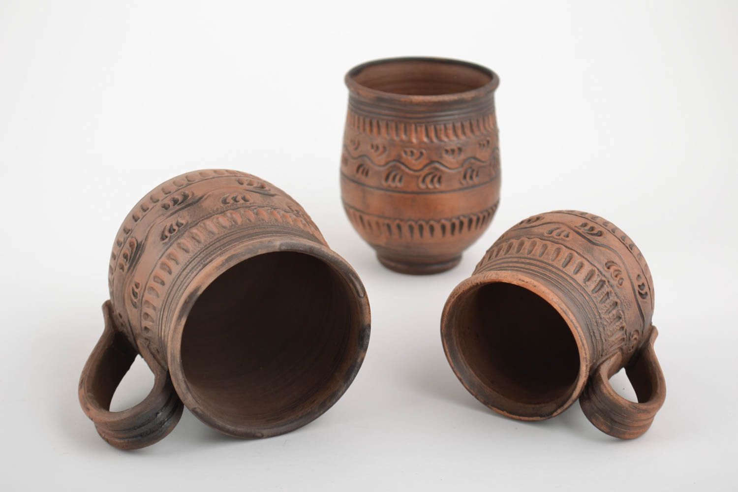 Set of 3 three ceramic team mugs of 5 oz, 7 oz, 8,5 oz, 1,21 lb photo 3