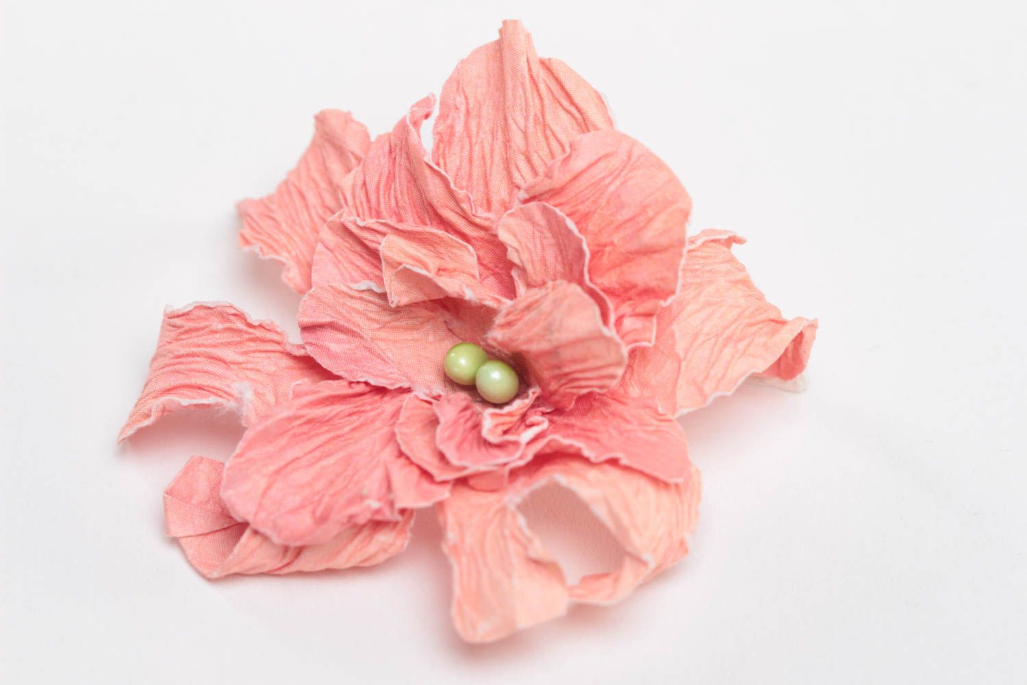 Handmade pink artificial paper flower with watercolor painting for scrapbooking photo 2