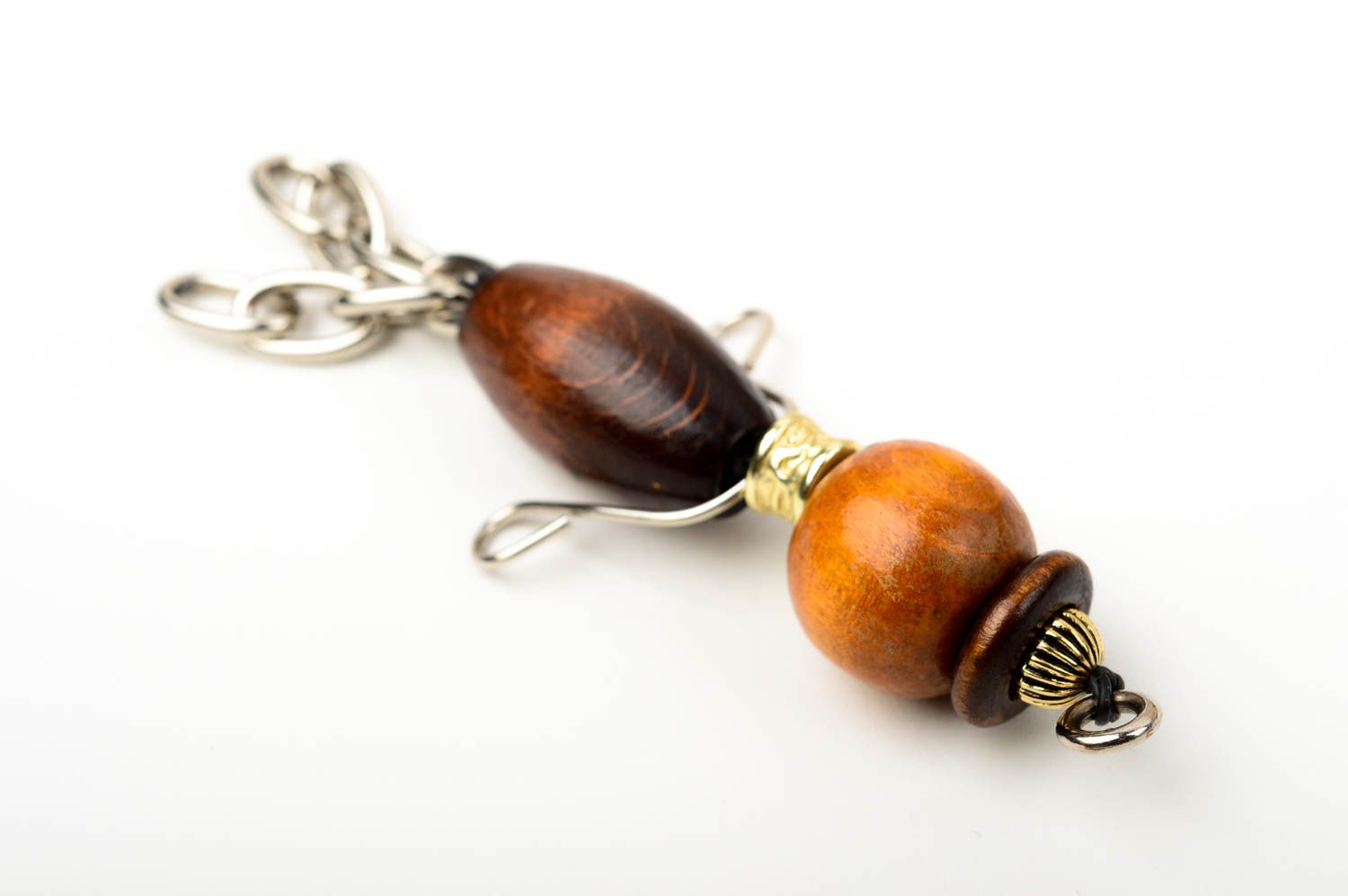 Handmade pendant wooden necklace designer jewelry beaded pendant women jewelry  photo 4