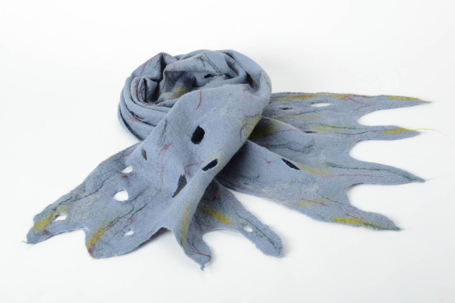 Handmade gefilzter Schal Frauen Accessoire Geschenk für Frau Damen Schal blau foto 4