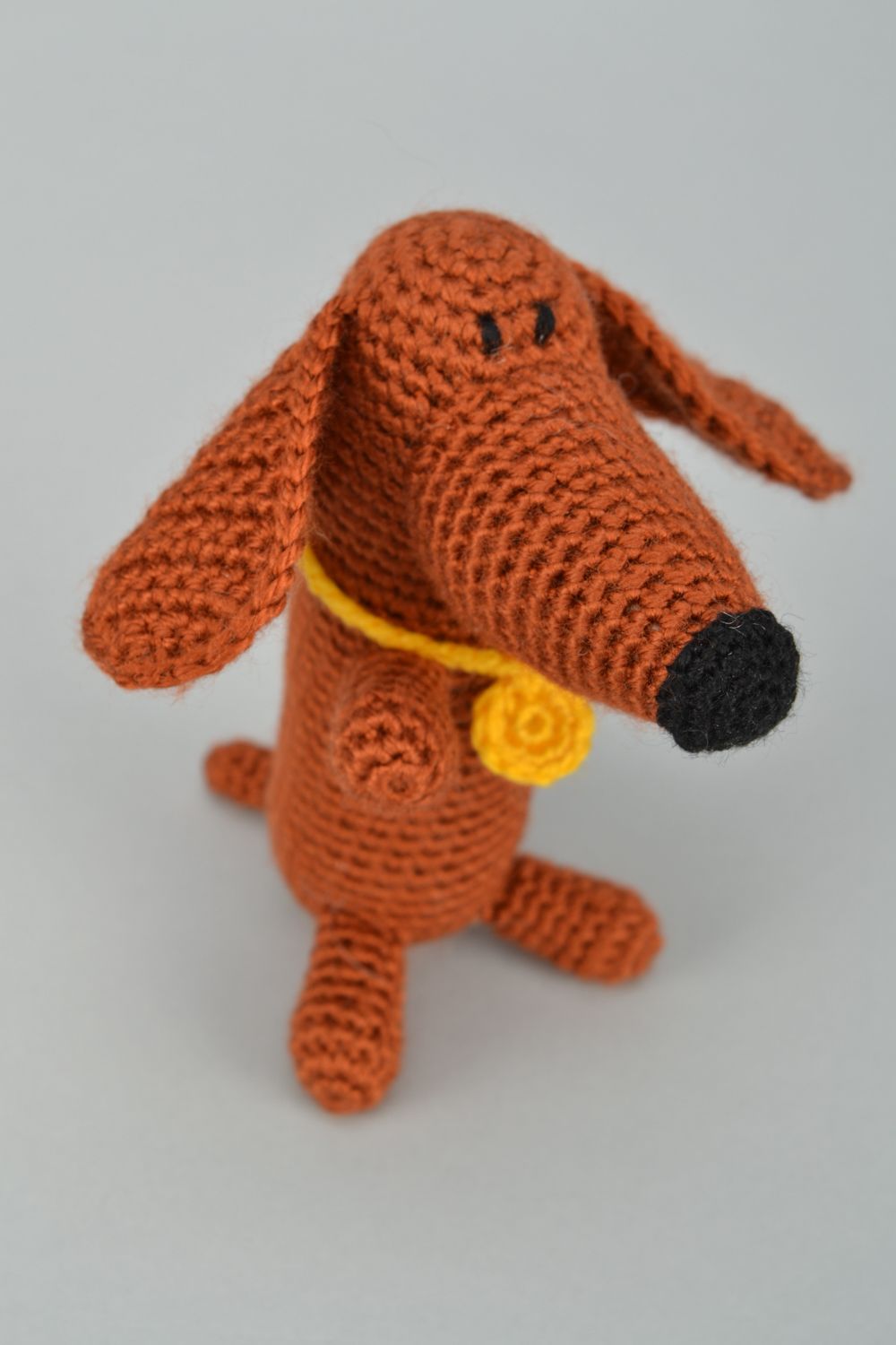 Soft crochet toy Badger-dog photo 1