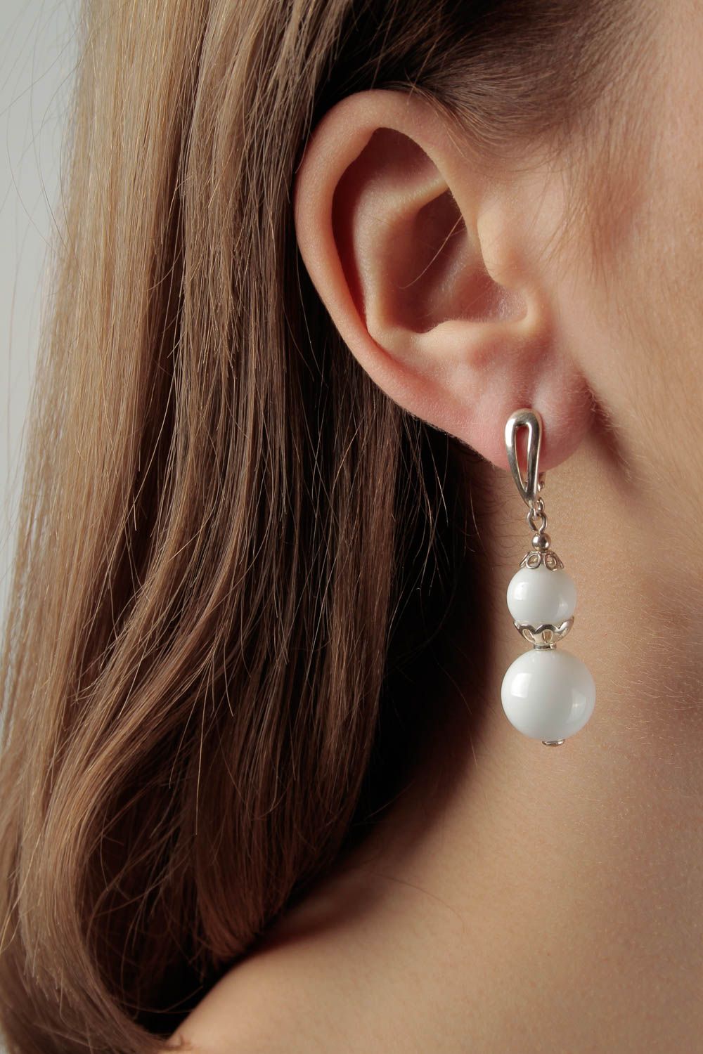 Handgemachter Schmuck Silberne Ohrringe ausgefallener Ohrschmuck Damen Ohrringe foto 1