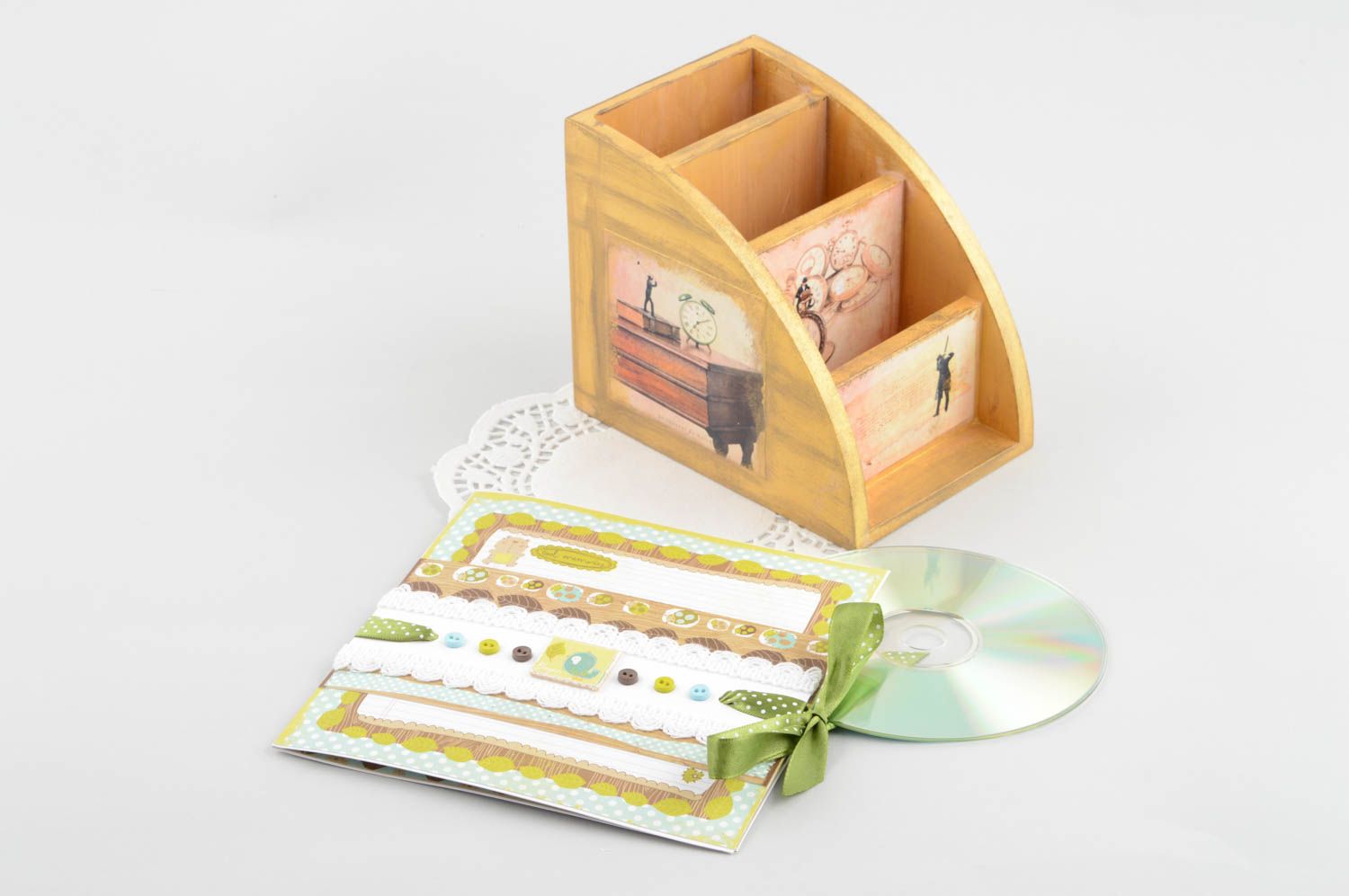 Sobre para CD artesanal con cinta decoración de regalo embalaje decorativo foto 1