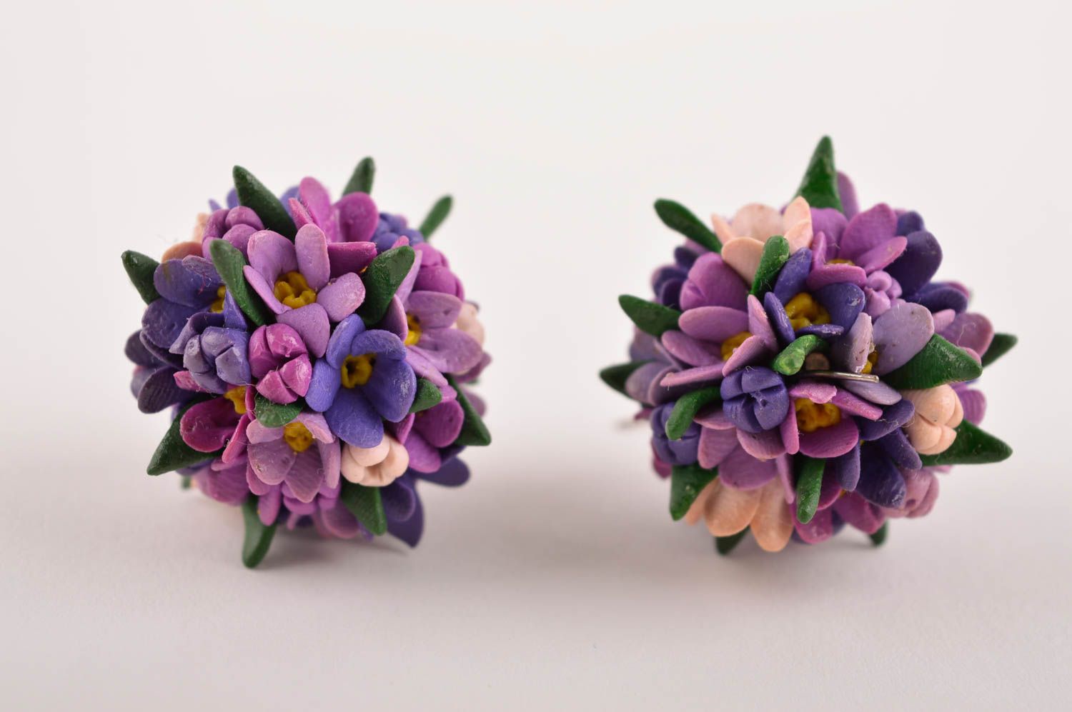 Handmade polymer clay earrings long earrings with flowers fashion jewelry photo 4