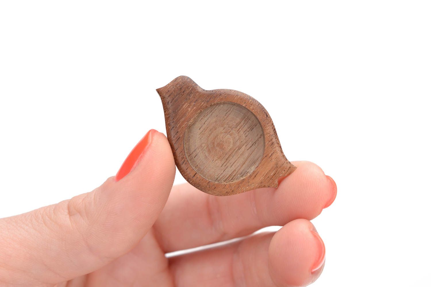 Handmade workpiece for jewelry creation wooden bird designer accessory for ring photo 5