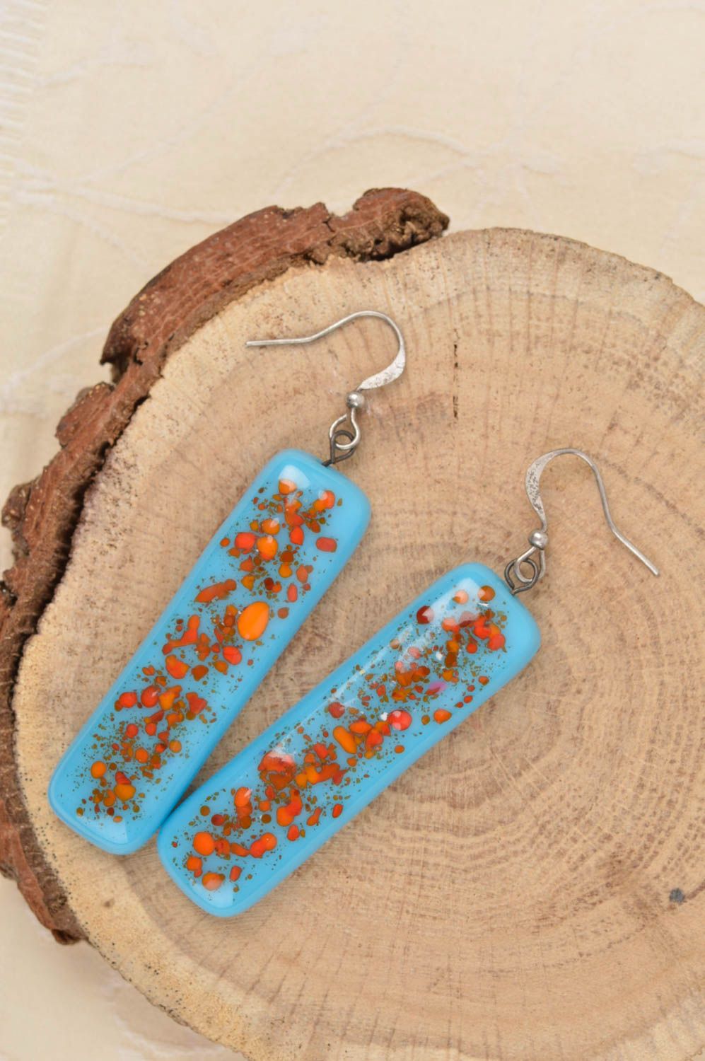 Stylish handmade glass earrings artisan jewelry designs accessories for girls photo 1