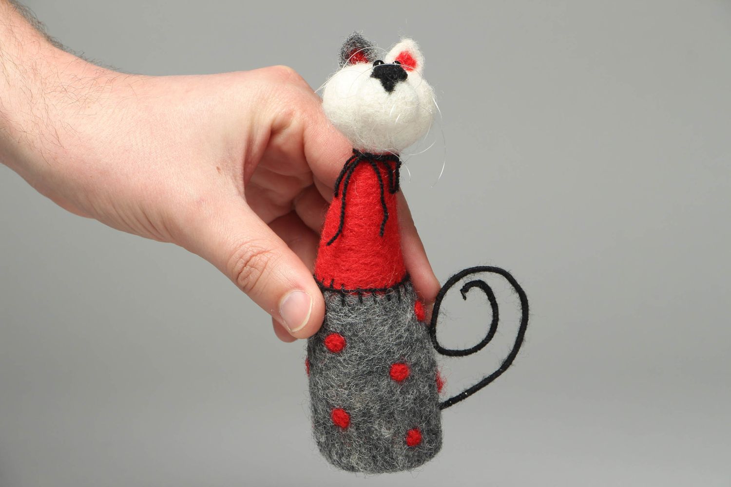 Handmade wool toy for home decor Kitty photo 4