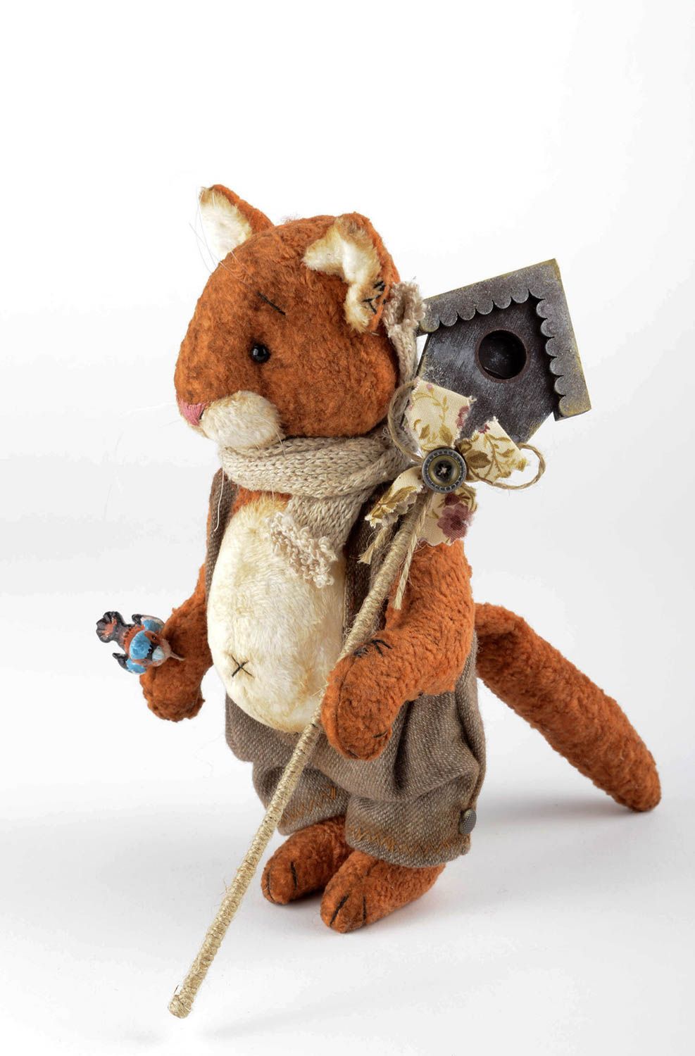 Juguete artesanal de algodón muñeco de peluche regalo original para niño Gato foto 2