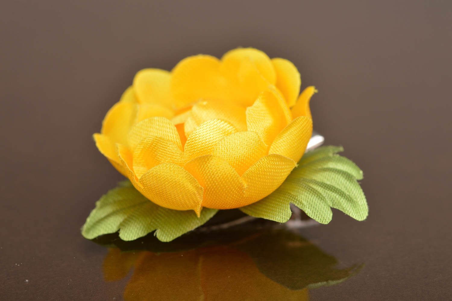 Handmade cute small designer hair clip made of artificial flowers for kids photo 2