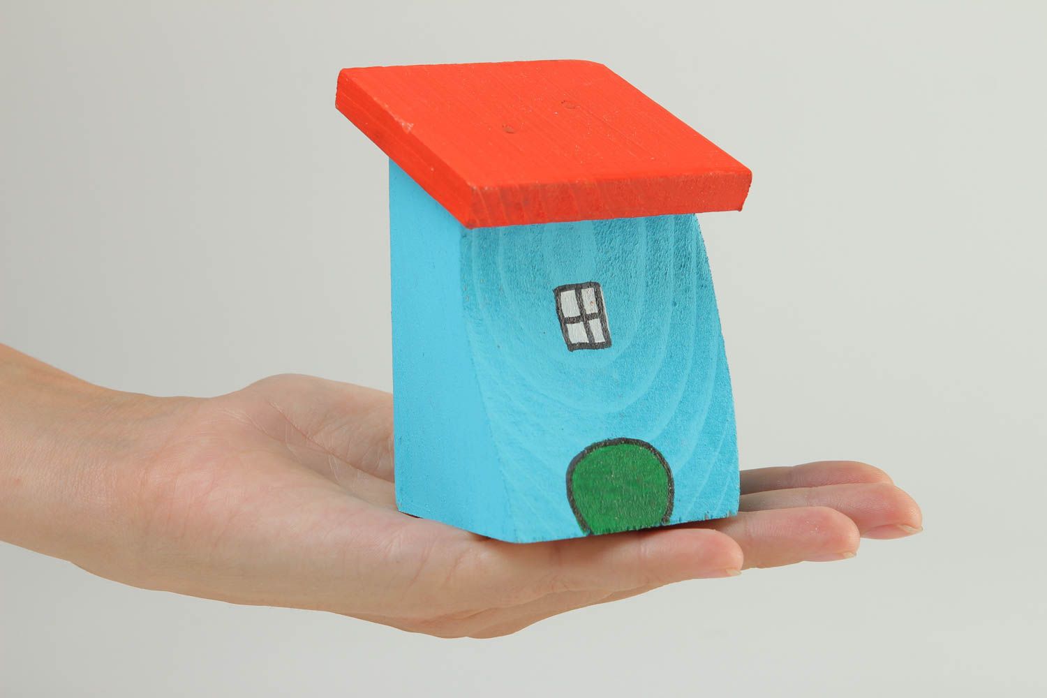 Dekofigur aus Holz handgefertigt Deko Idee Haus originelles Geschenk klein foto 5