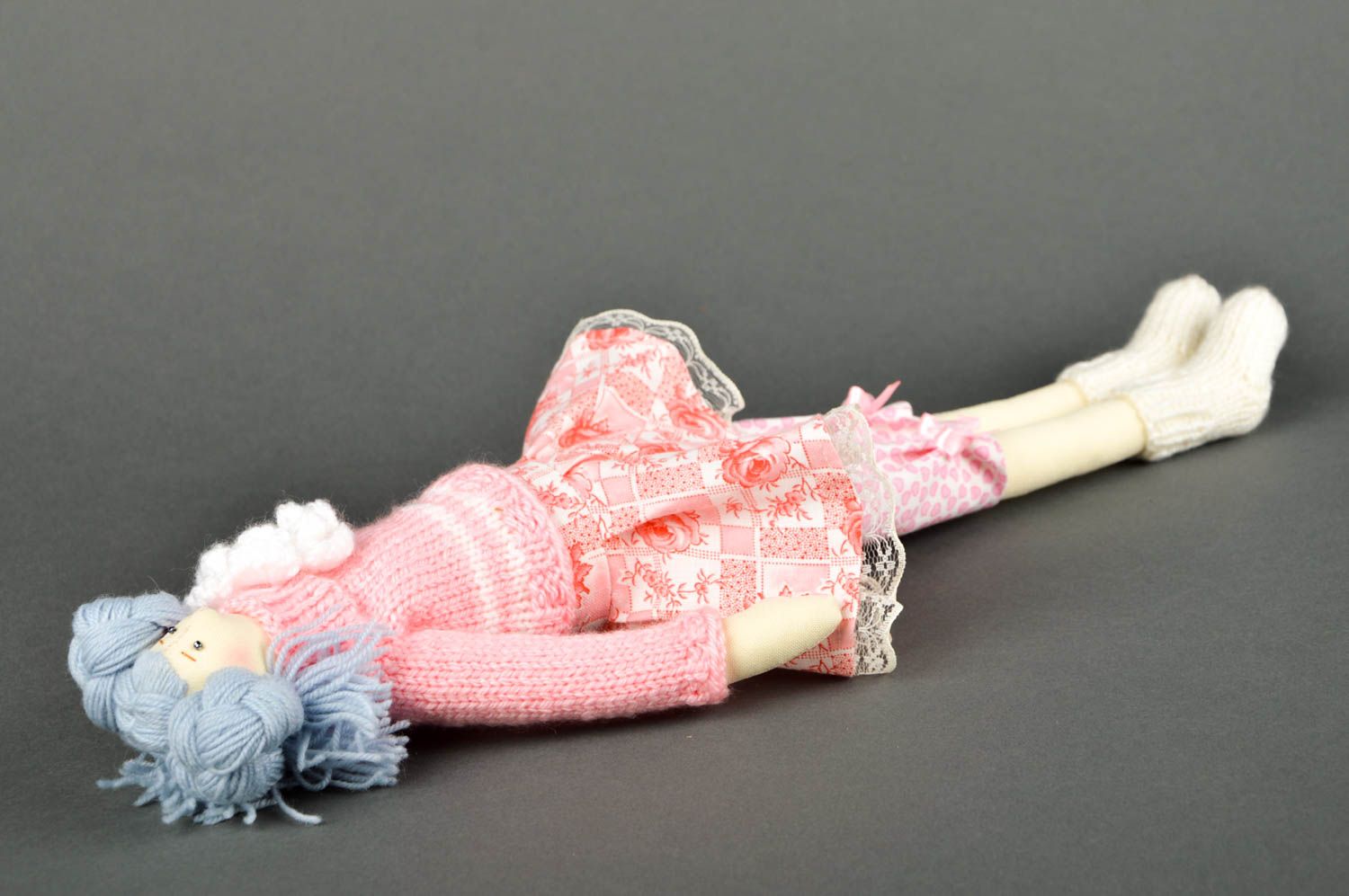 Rag doll handmade fabric toy textile toy for children nursery decor ideas photo 3