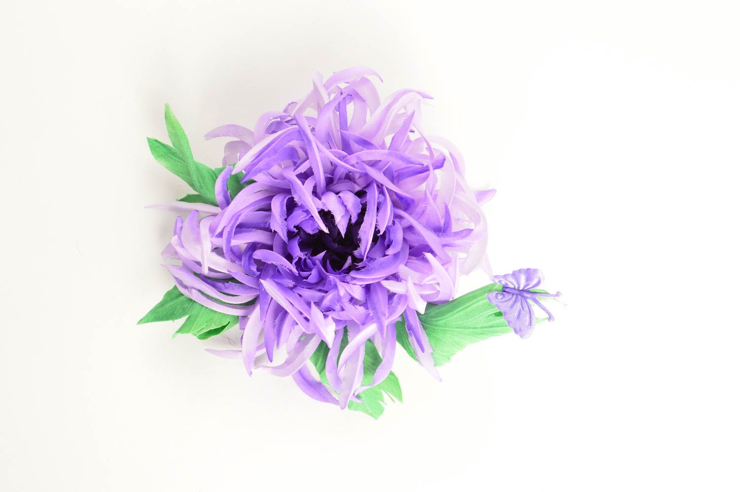 Авторская бижутерия ручной работы брошь заколка цветок яркий брошь из шелка фото 4