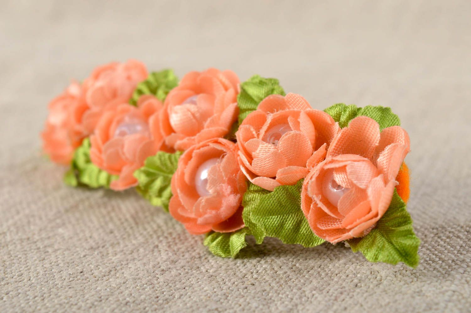 Zarte Haarspange Blume handmade Damen Modeschmuck Accessoire für Haare Rosen foto 1