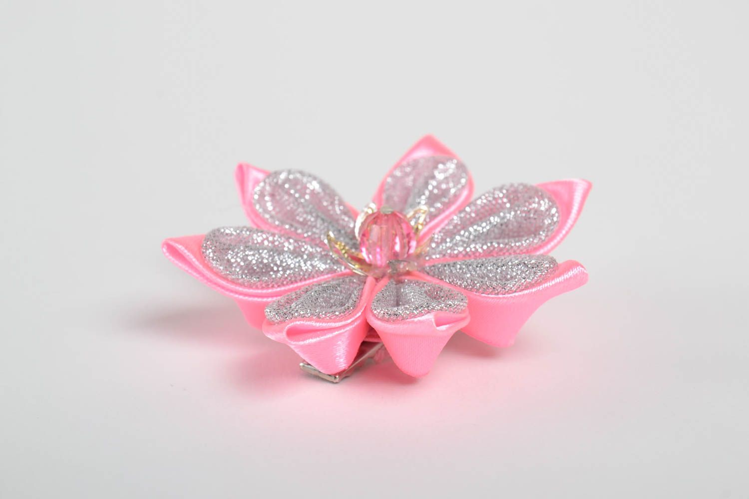 Handmade Blumen Haarspange Geschenk für Frauen Haarspange mit Blume stilvoll foto 2
