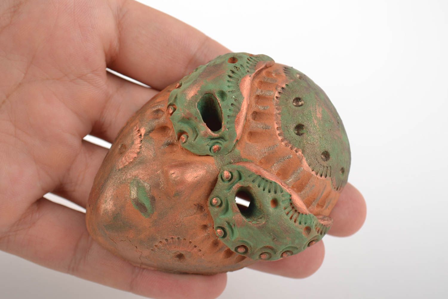 Máscara original de cerámica decorativa artesanal pintada a mano para pared foto 2