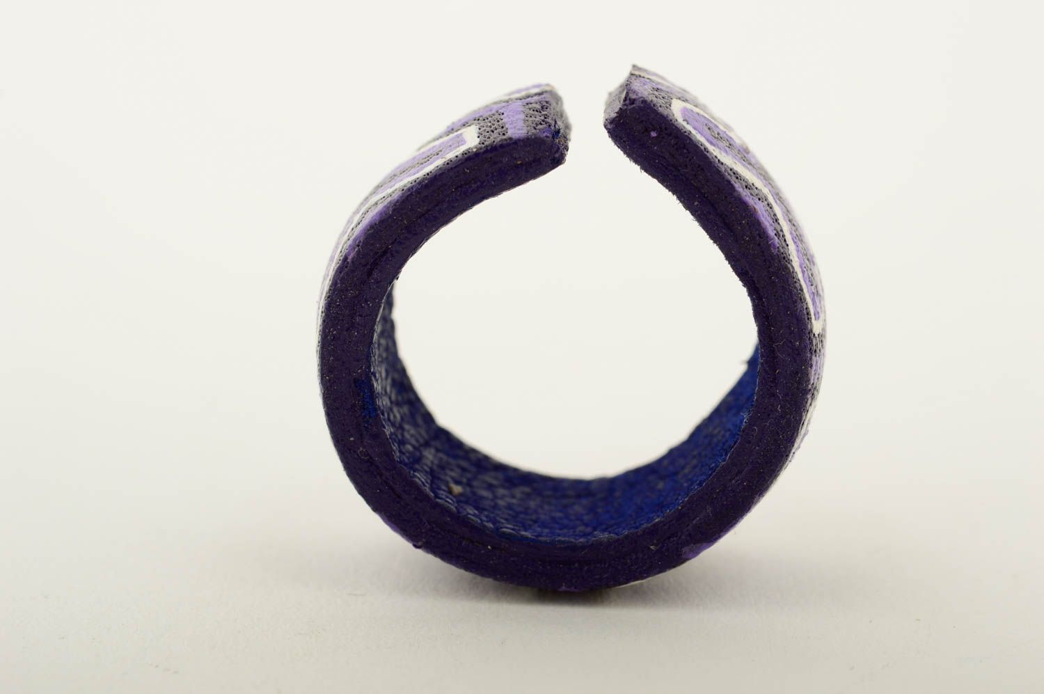 Ring aus Leder handmade Ring Damen Designer Accessoires Geschenk Ideen originell foto 5