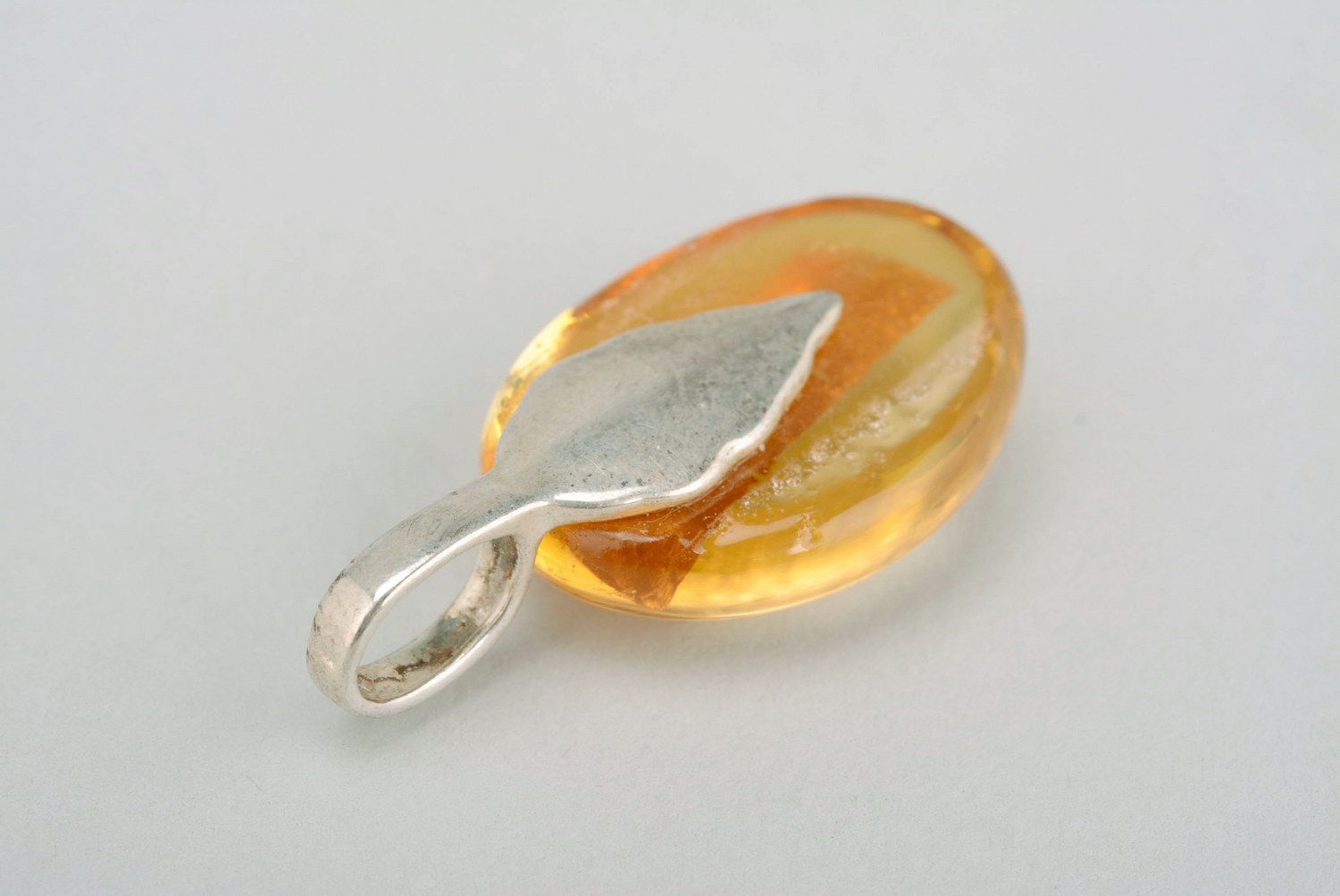 Glass pendant with gilding Amber photo 4