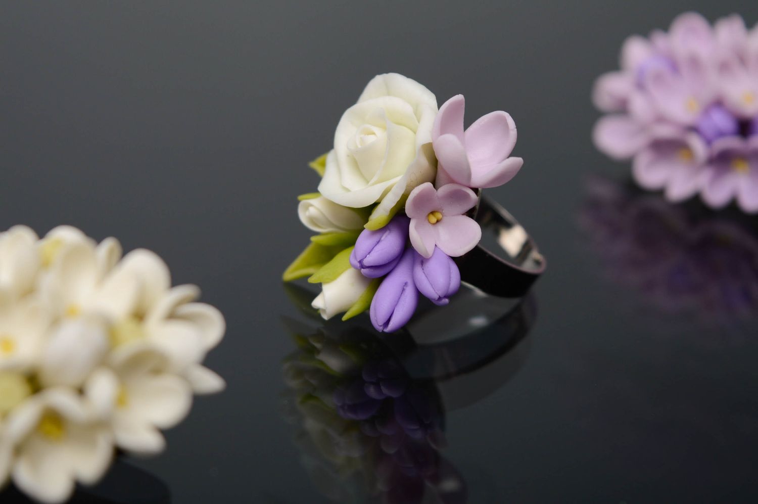 Porzellan Ring mit Blumen foto 3